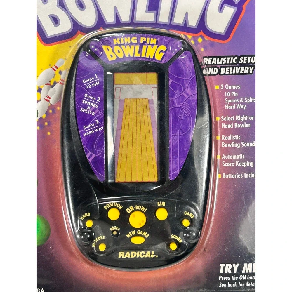 Radica King Pin Bowling Electronic Handheld Game Model 3733 CS7BA New Sealed